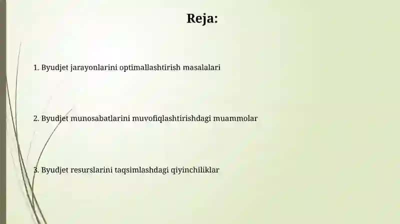 Byudjetlararo munosabatlarni muvofiqlashtirish masalalari 2