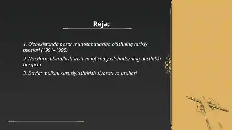 O'zbekistonda bozor munosabatlarining shakllantirishi va taraqqiyot bosqichlari 2