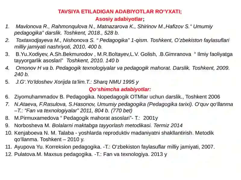 БОШЛАНҒИЧ ТАЪЛИМ НАЗАРИЯСИГА КИРИШ 2