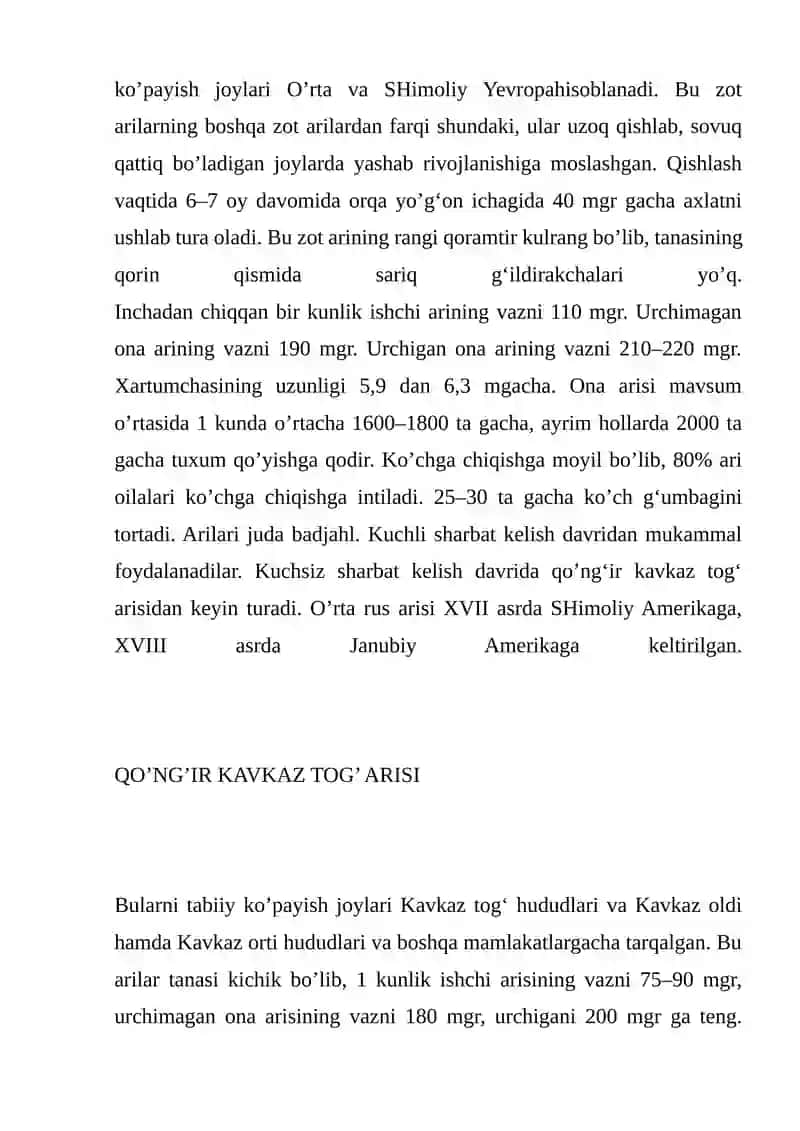 Asalarining embrional rivojlanish davri 2