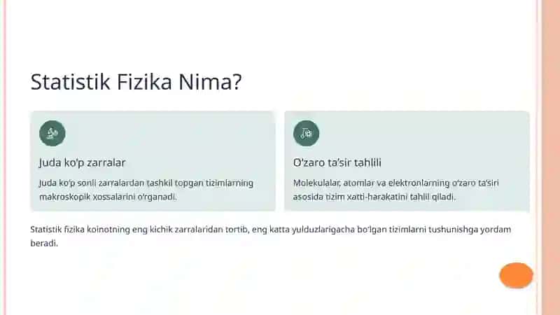 Statistik fizikaning asosiy tushunchalari 2