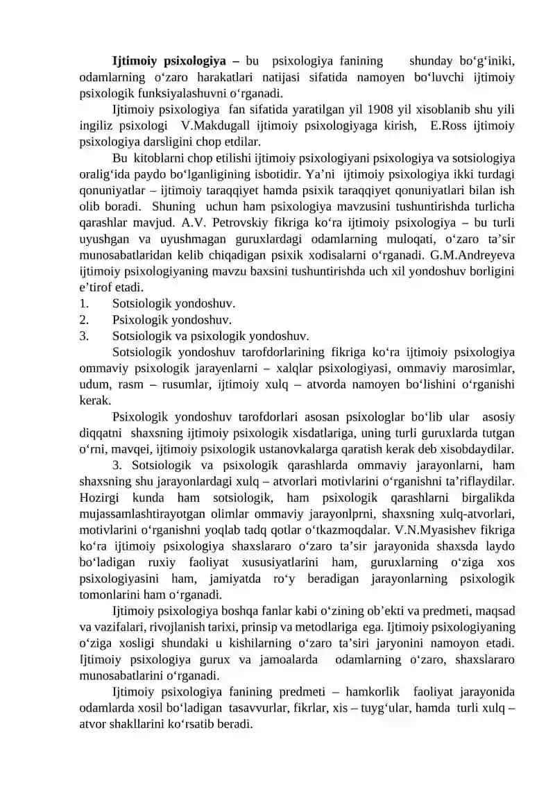 IJTIMOIY PSIXOLOGIYA FAN SIFATIDA 2