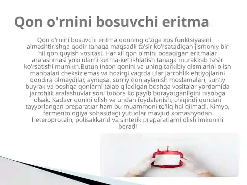 Qon o'rnini bosuvchi suyuqliklar 2