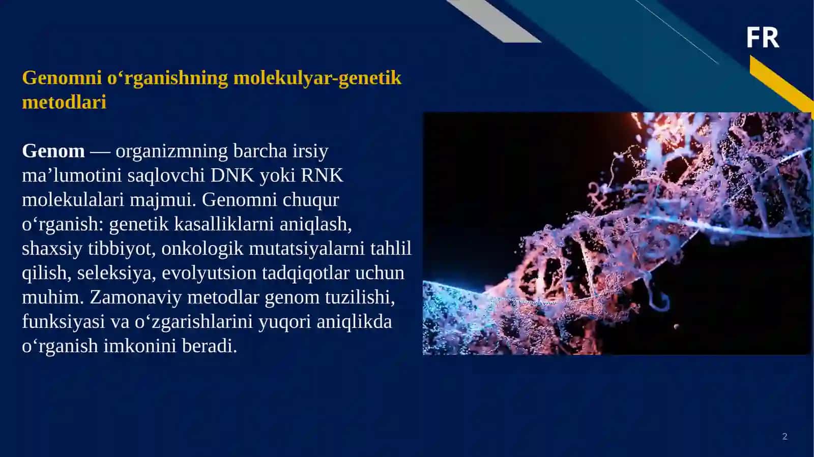 GENOMNI O'RGANISHNING MOLEKULYAR-GENETIK METODLARI 2