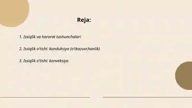 Issiqlik effektlari va energiya almashinuvi 2