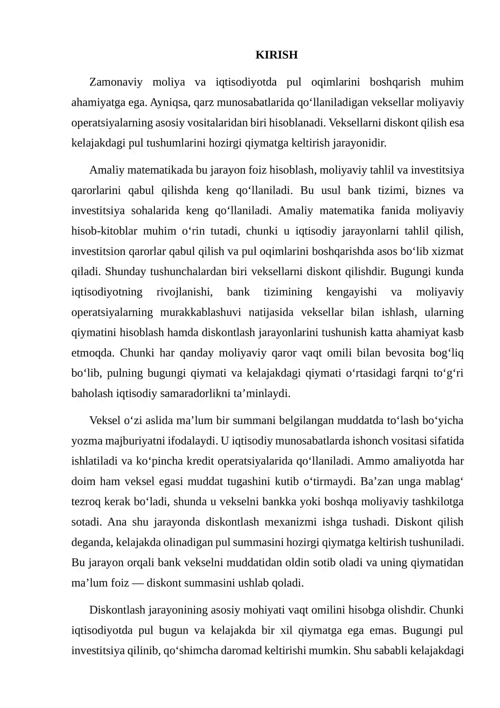 VEKSELLARNI DISKONT QILISH VA HISOBLASH 2