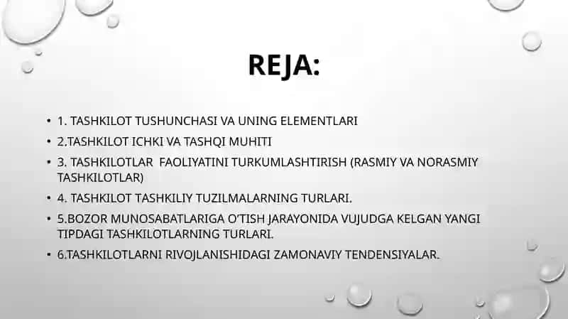 Tashkilotlar va ularni boshqarish 2