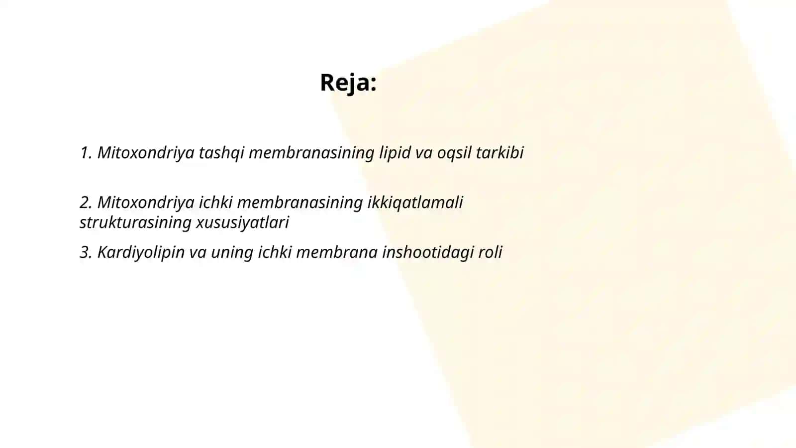Mitoxondriya membranalarining tuzilishi 2