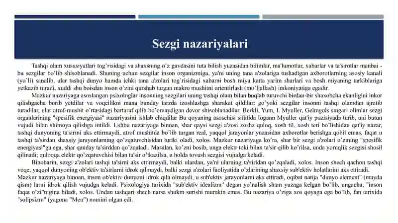 Sezgi va idrok nazariyalari 2