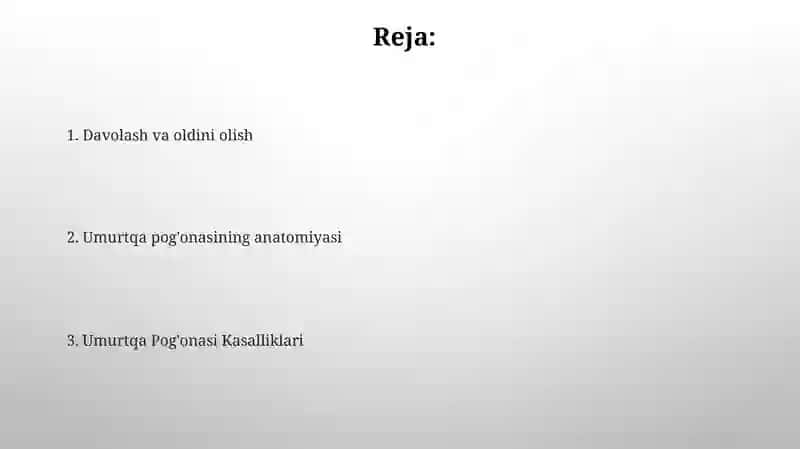 Umurtqa pogʻonasi,boʻlimlari va kasalliklari 2