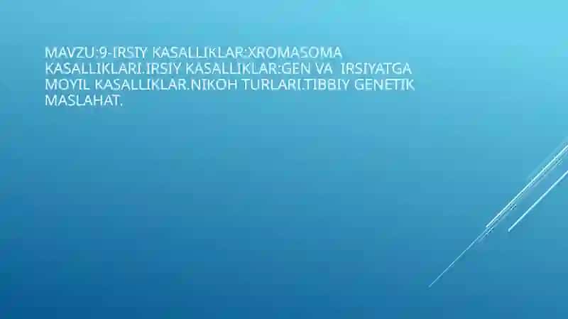 Irsiy kasalliklar 2