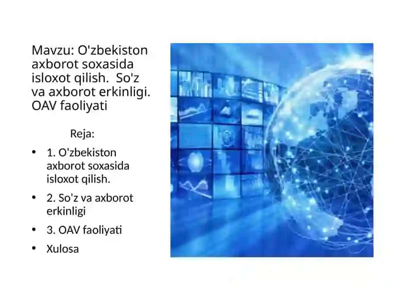 O'zbekiston axborot soxasida isloxot qilish 2