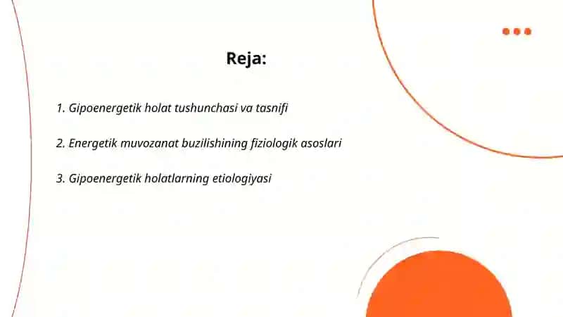 Gipoenergetik holatlar 2