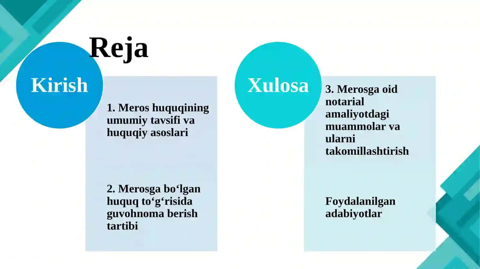 Merosga bo‘lgan huquq to‘g‘risida guvohnomalar berish 2