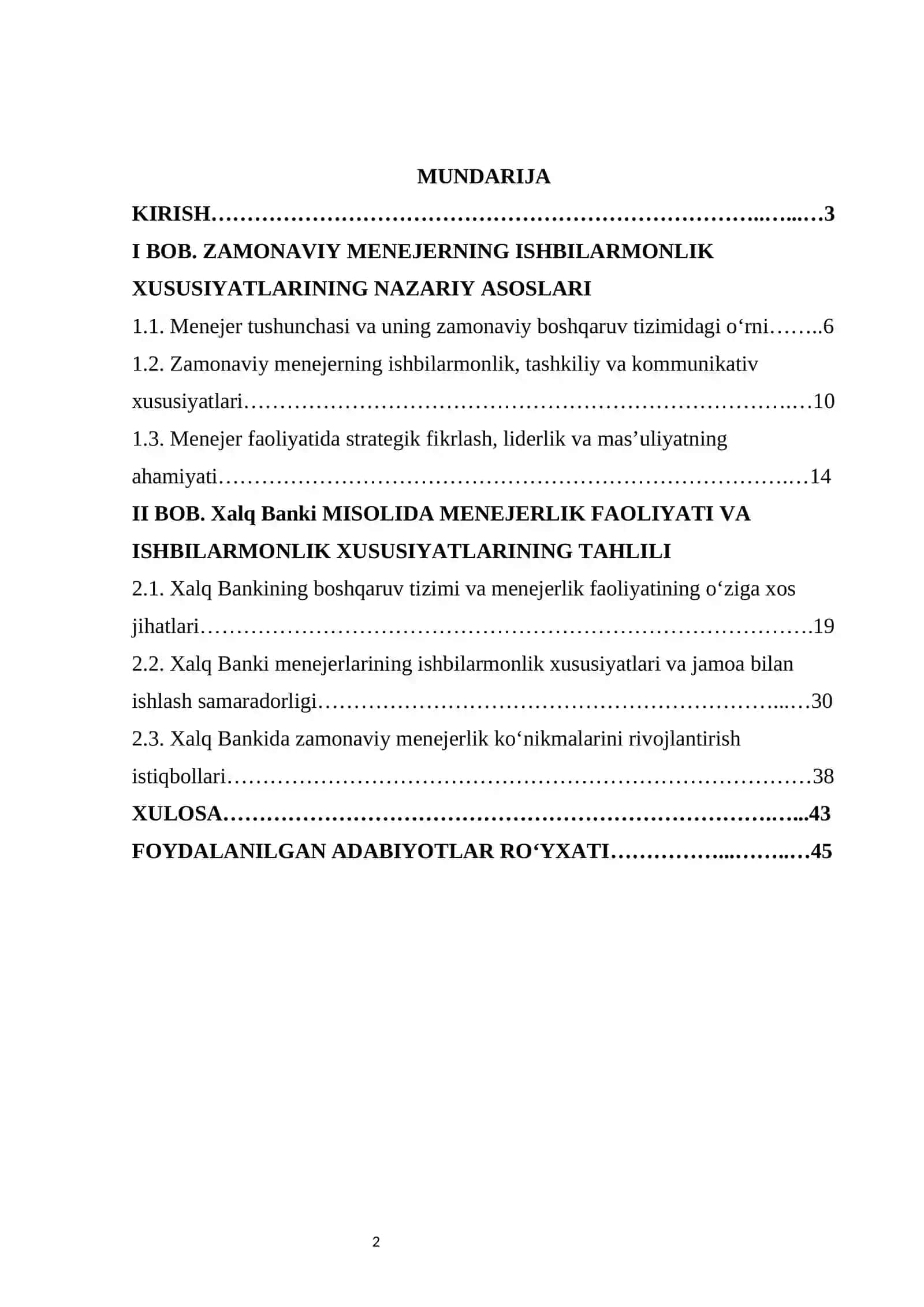 Zamonaviy menejerning ishbilarmonlik xususiyatlari kurs ishi 2