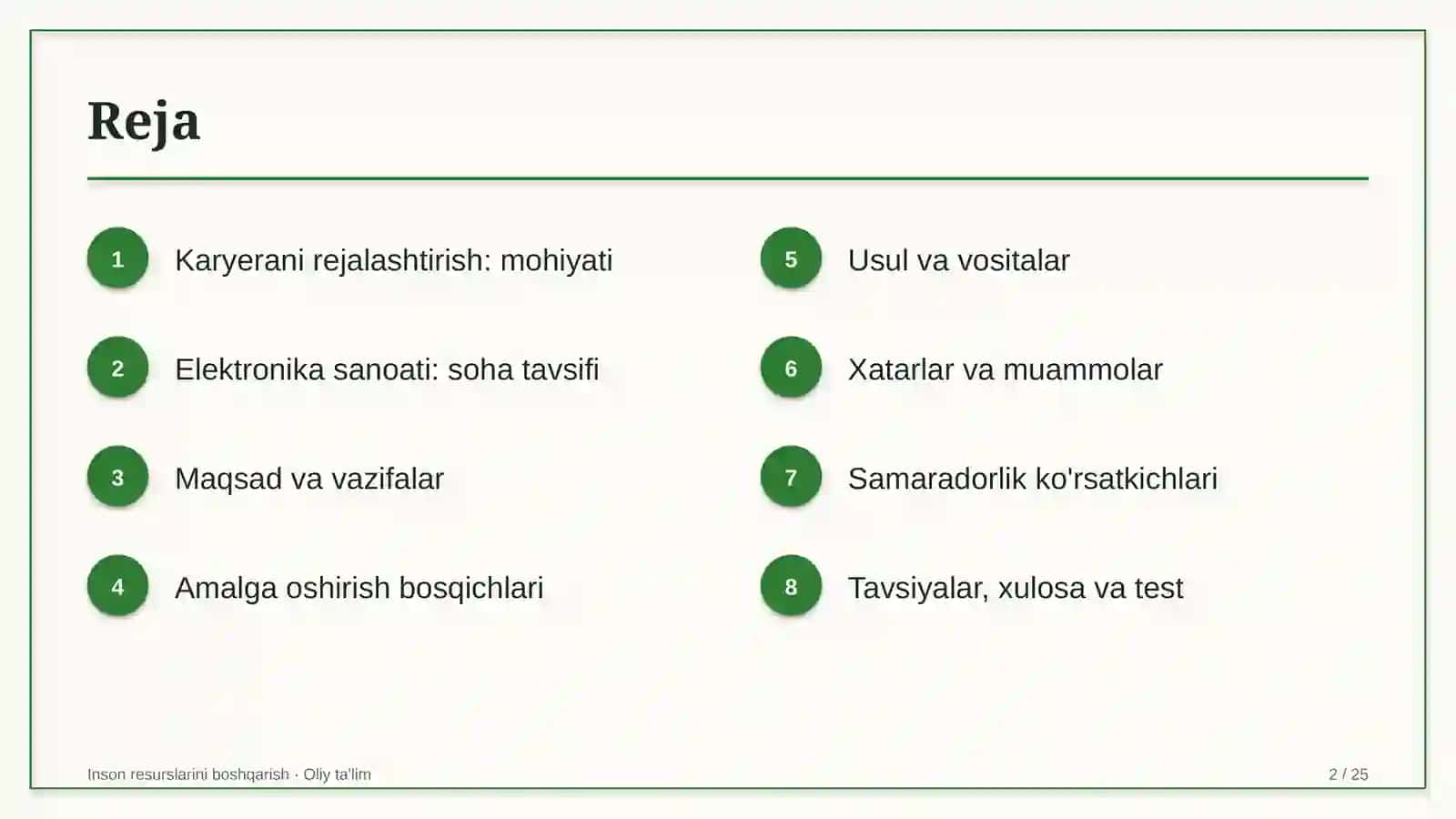 Elektronika sanoatida karyerani rejalashtirish 2
