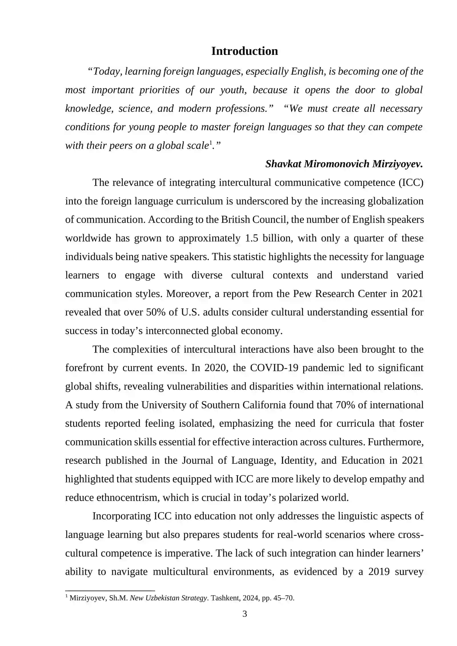 INTEGRATING INTERCULTURAL COMMUNICATIVE COMPETENCE INTO THE FOREIGN LANGUAGE CURRICULUM 2