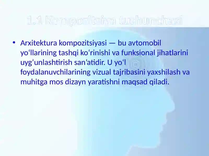 Avtomobil yo‘llarining arxitektura kompozitsiyasini loyihalash 2