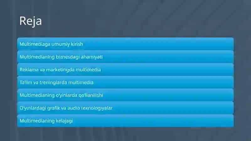 Multimediadan biznesda foydalanish. Multimediadan o‘yinlarda foydalanish 2