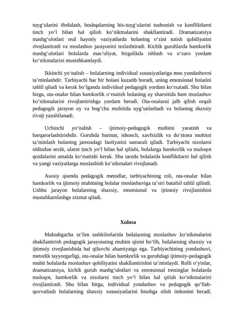 Bolalarning Moslashuv Ko‘nikmalari 2