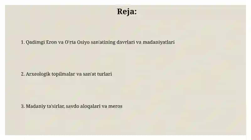Qadimgi Eron va oʻrta Osiyo sanati 2