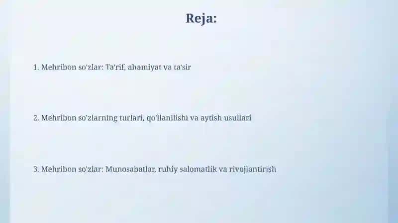 Mehrli so'zlar 2