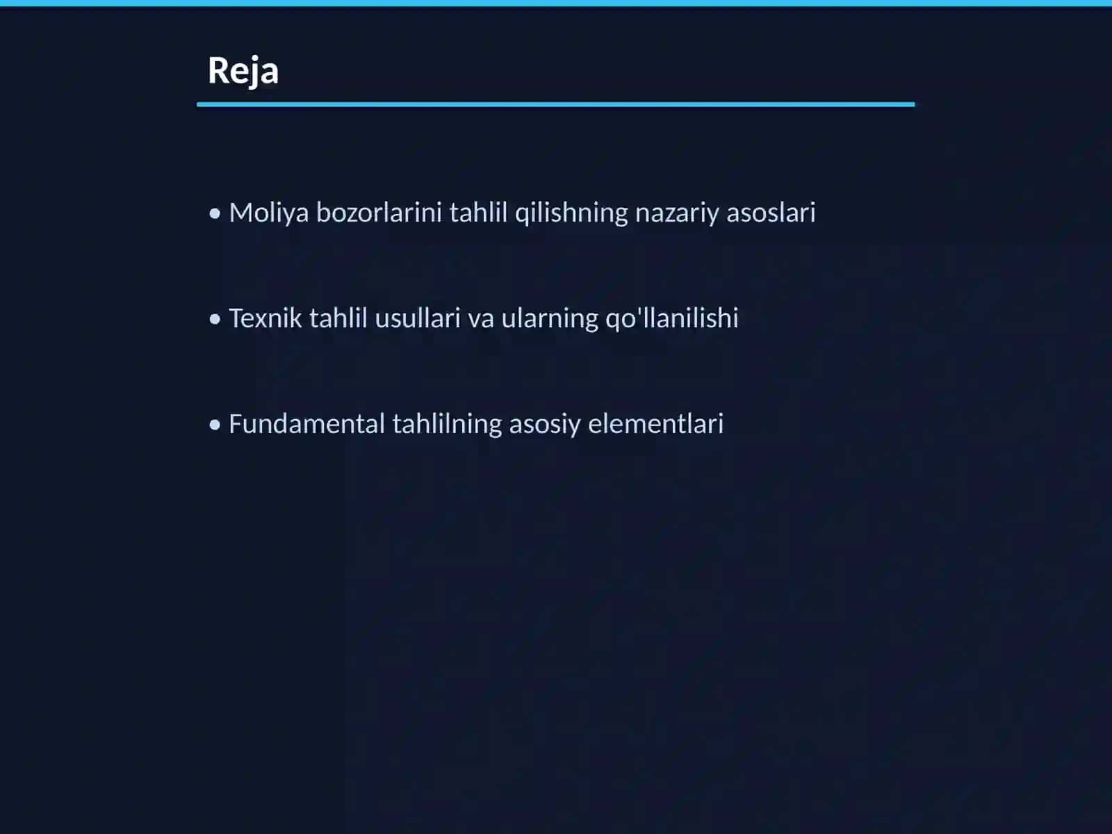 Moliya bozorlarini tahlil qilish usullari 2