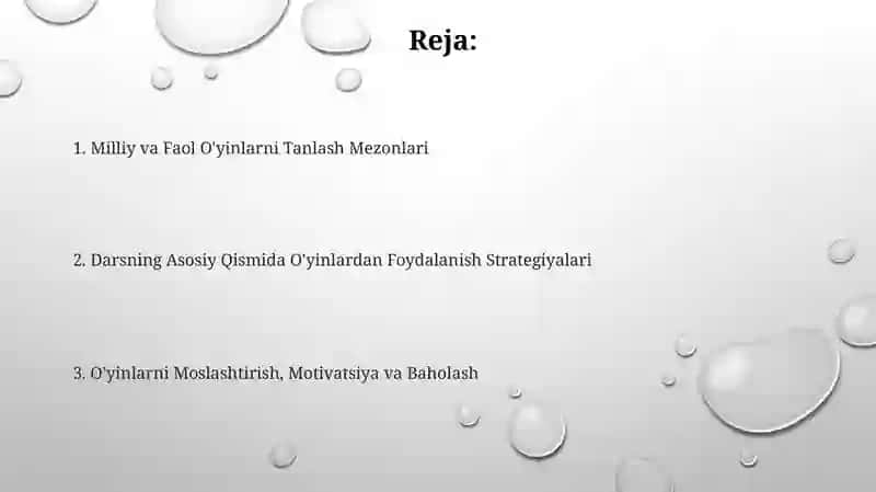 O'yinlarni Tanlash Mezonlari 2