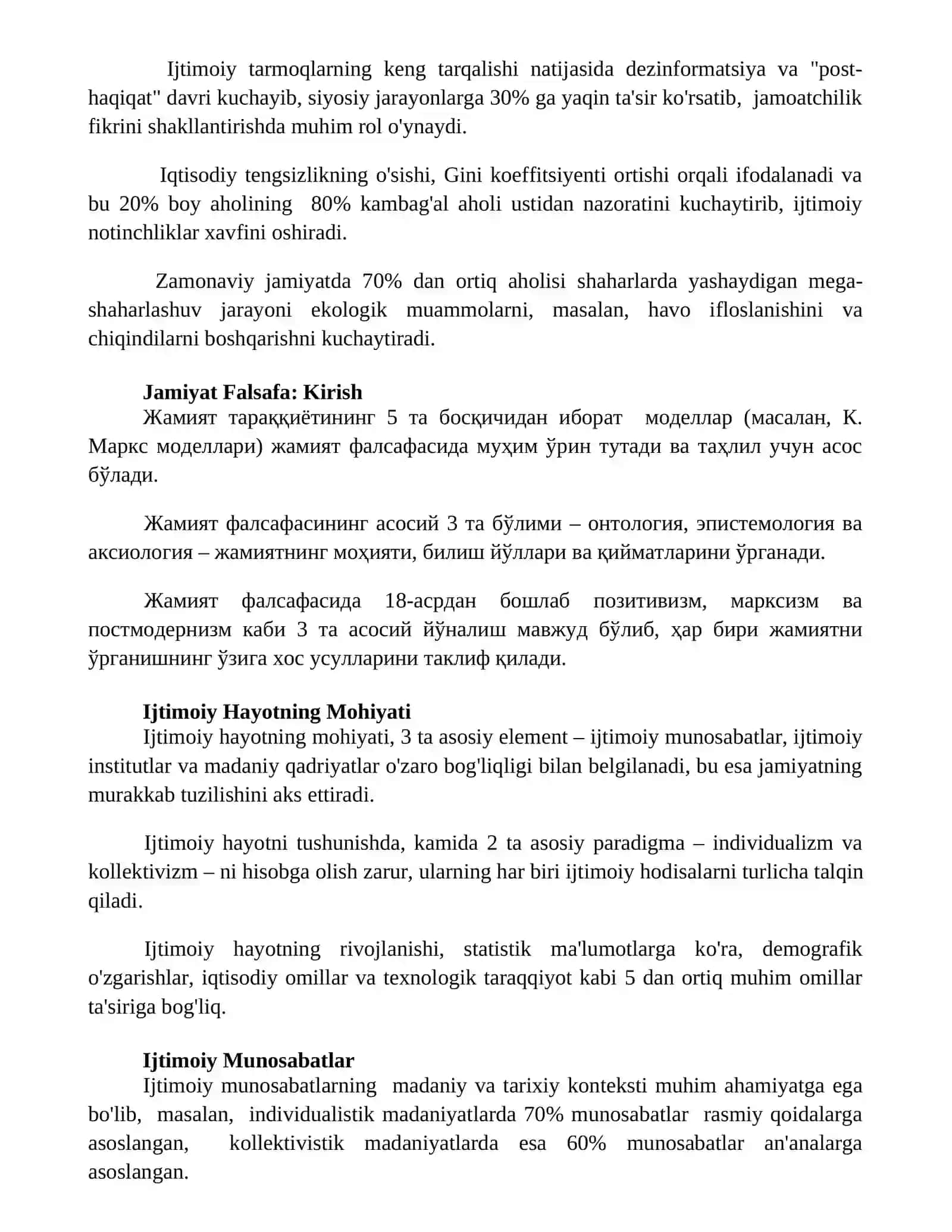 Jamiyat falsafasi 2