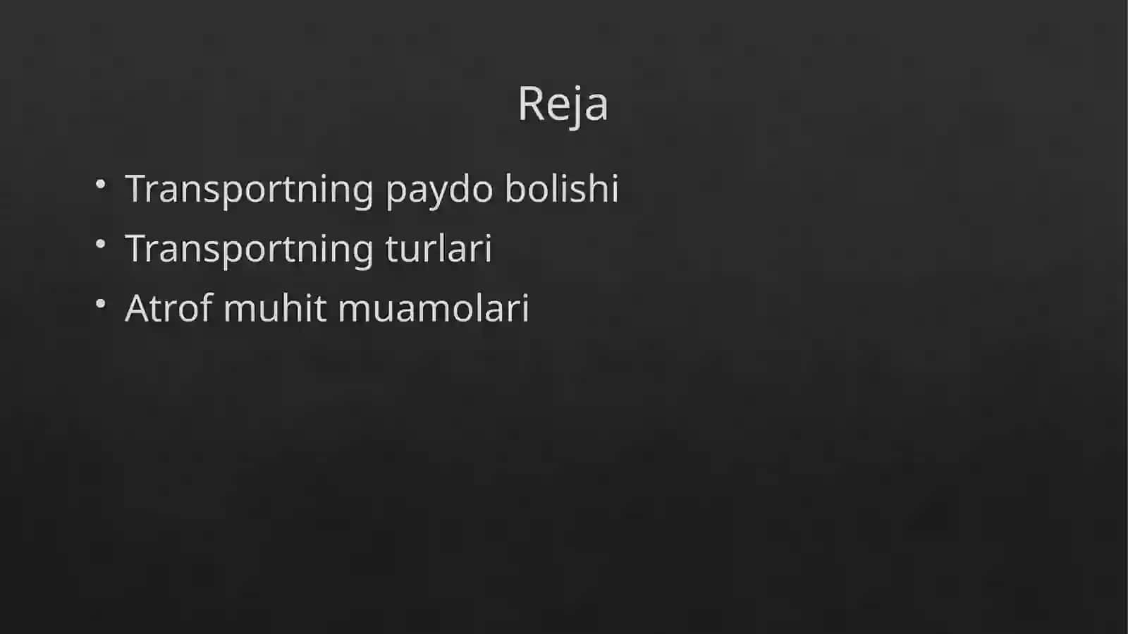 Transport va atrof muhit muamolari 2