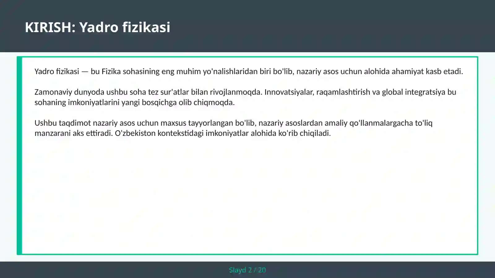 YADRO FIZIKASI 2
