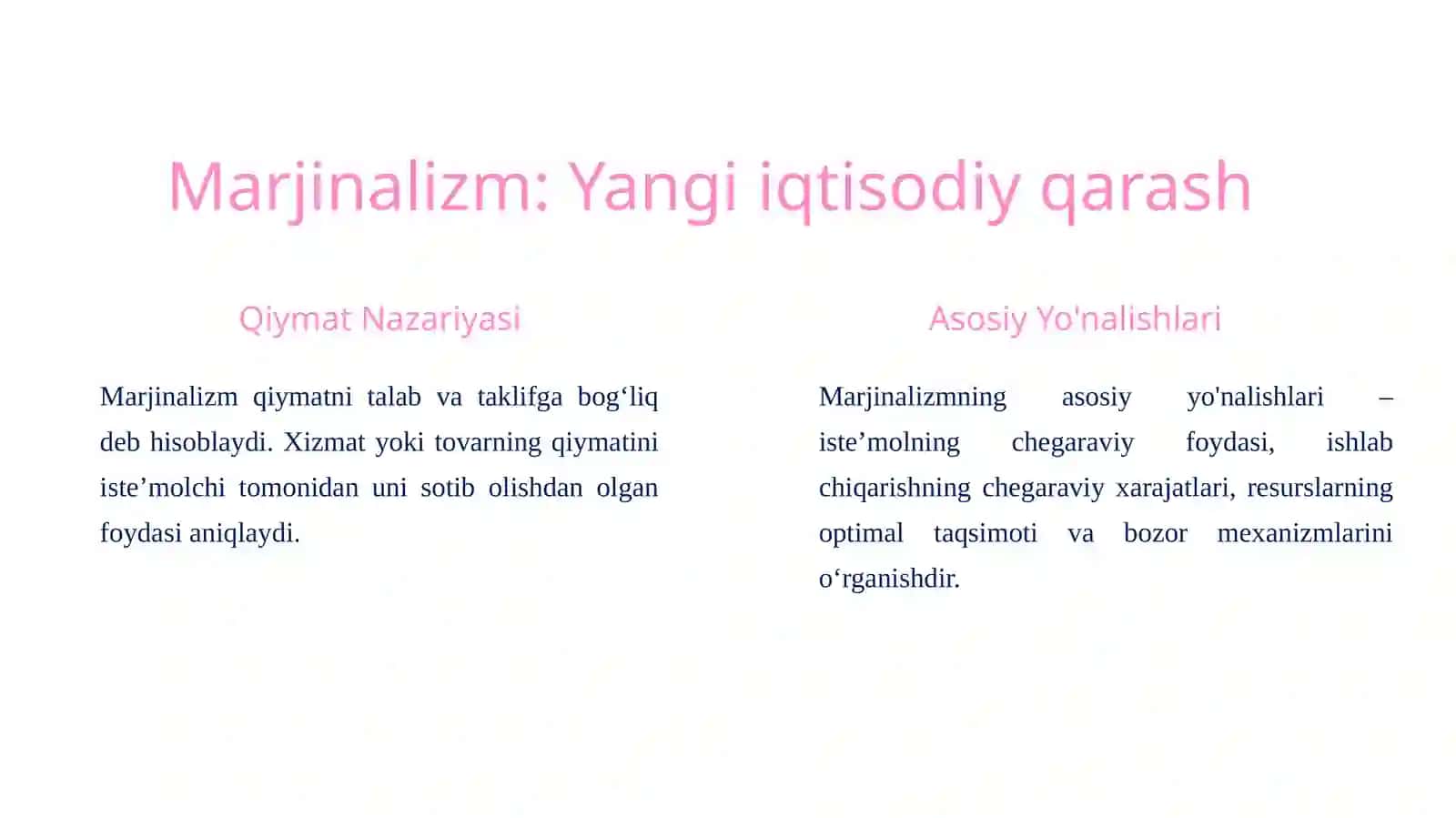 Ibn xoldun iqtisodiy qarashlari, marjinalizm, merkantalizm 2