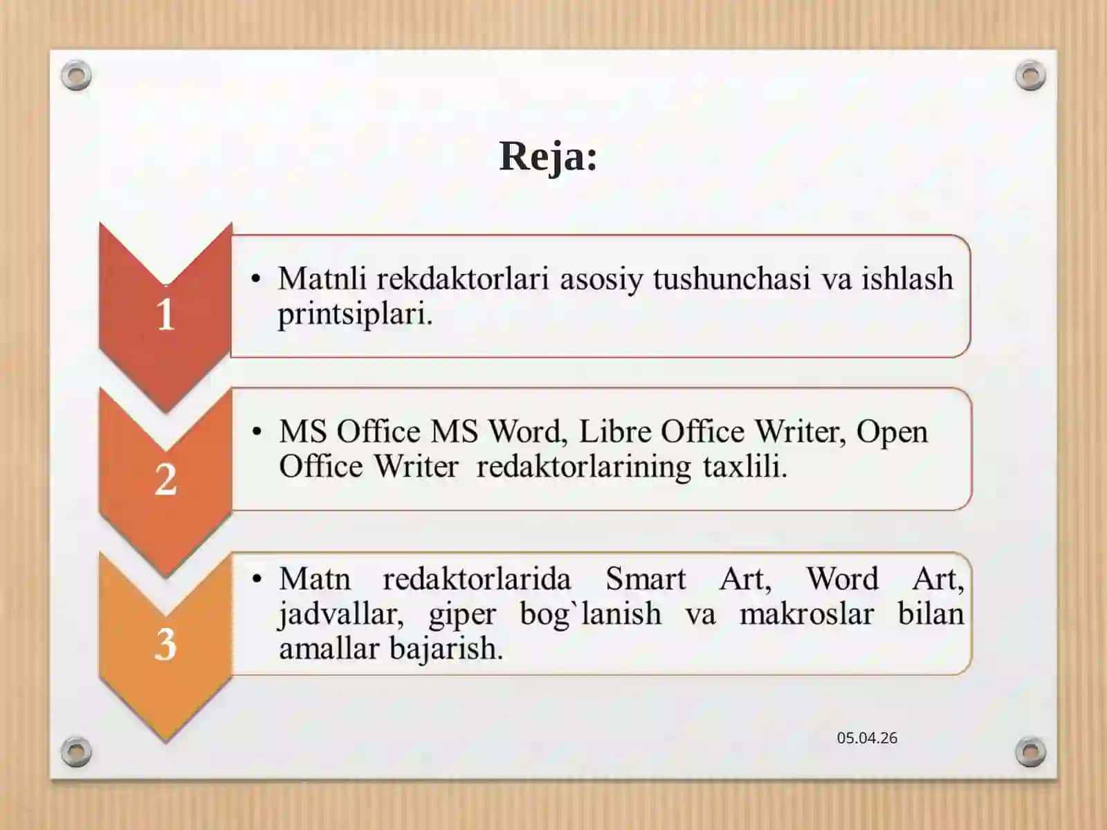 Zamonaviy matn redaktorlari 2