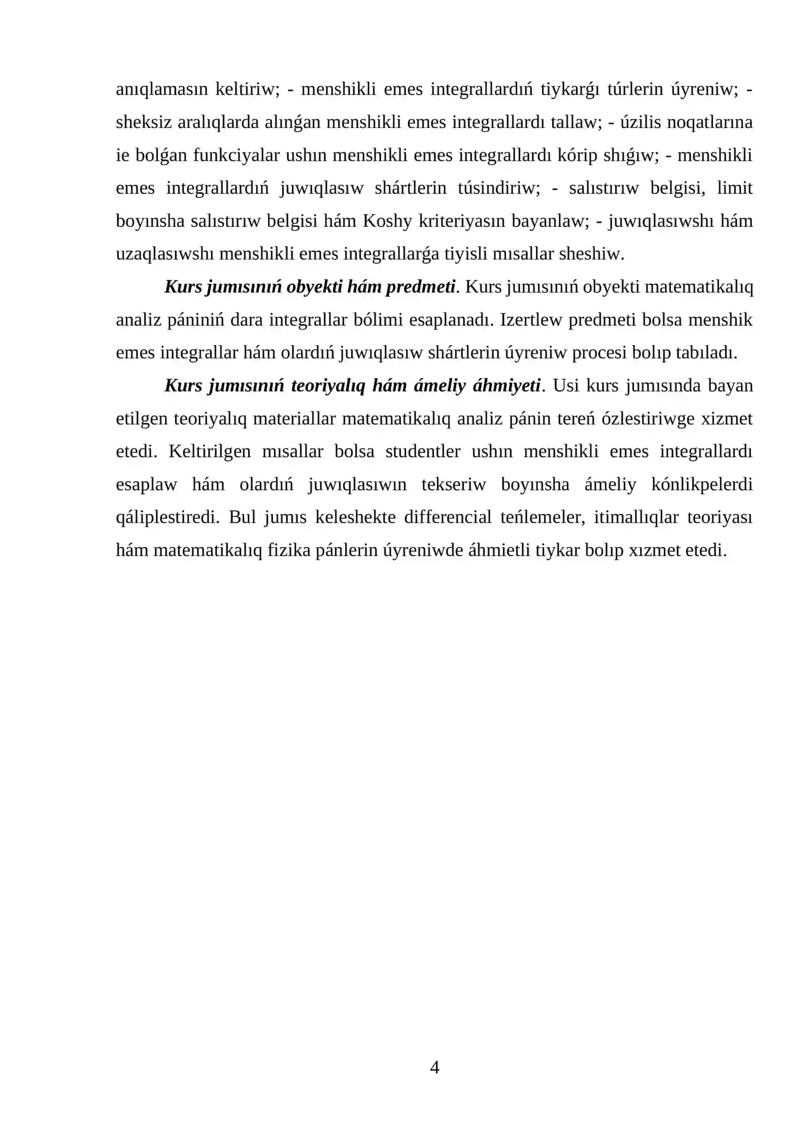 Menshiksiz integrallar ham olardin 2
