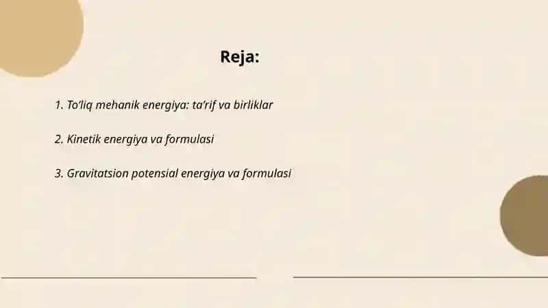 Toʻliq mehanik energiya 2