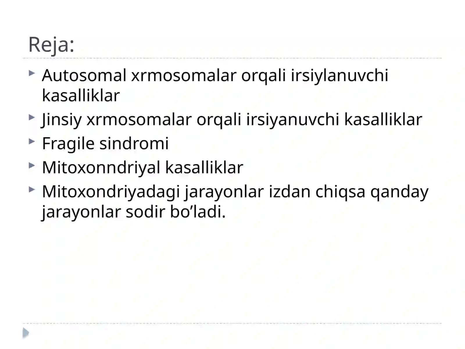 Mitoxondriya va xrmosomalik kasalliklar 2