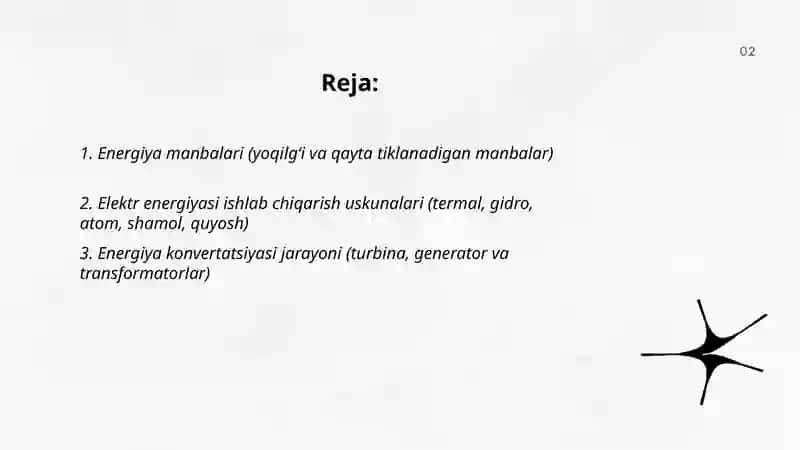 Energiya ishlab chiqarishning tizimli sxemasi 2