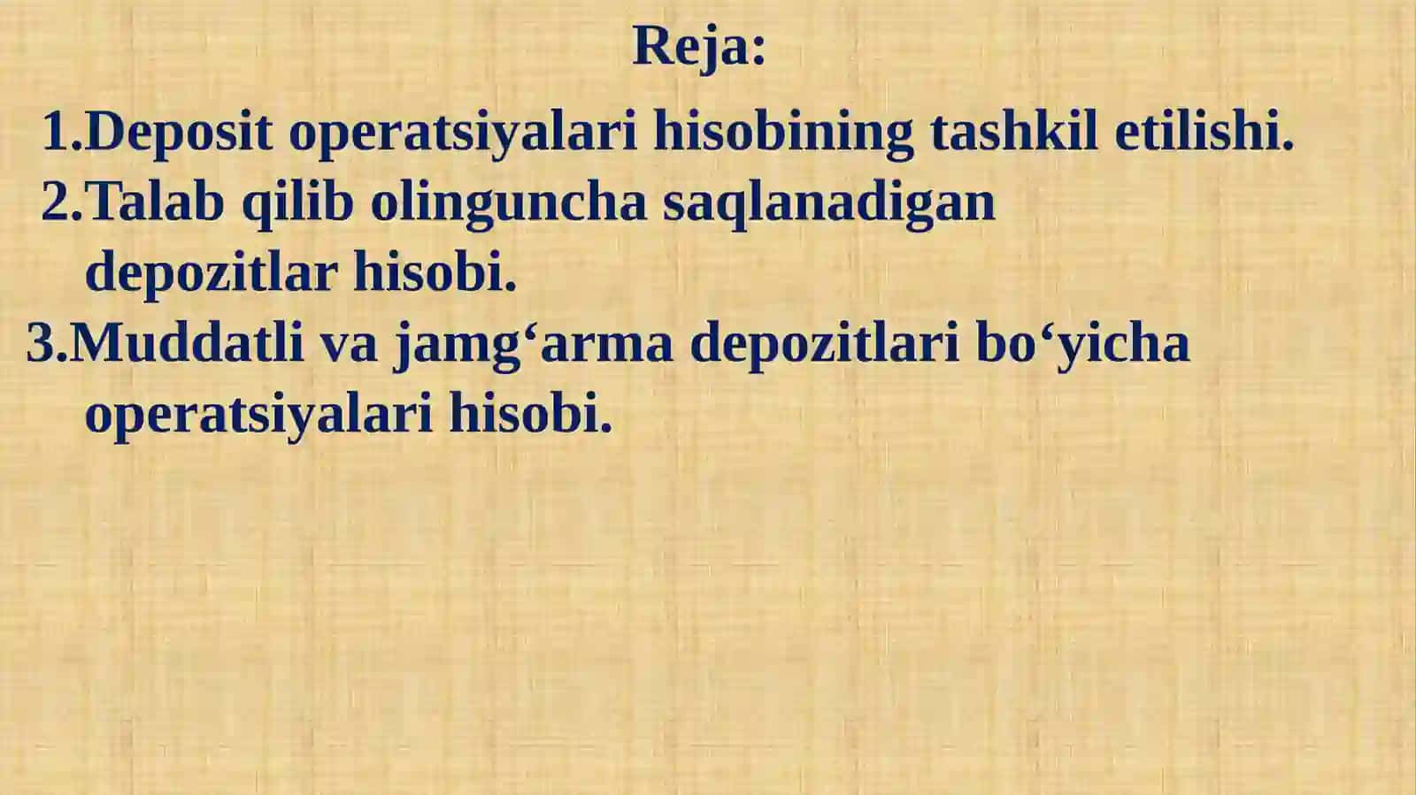 BANKLARDA DEPOZIT OPERATSIYALARI HISOBI 2