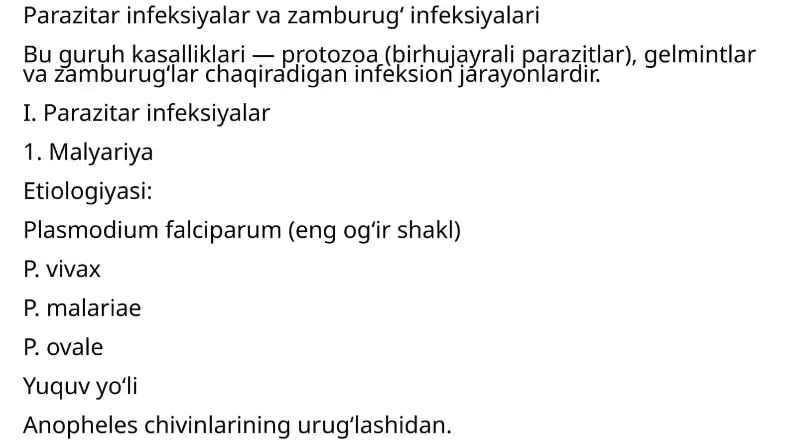 Parazitar infeksiyalar va zamburug‘ infeksiyalari 2