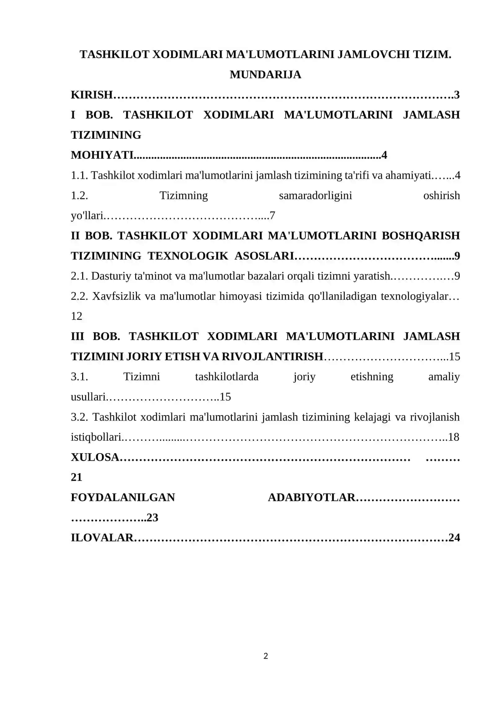 TASHKILOT XODIMLARI MA'LUMOTLARINI JAMLOVCHI TIZIM 2
