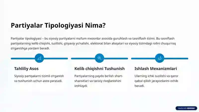 Siyosiy Partiyalar Tipologiyasi: Tushunchalar va Tahlillar 2