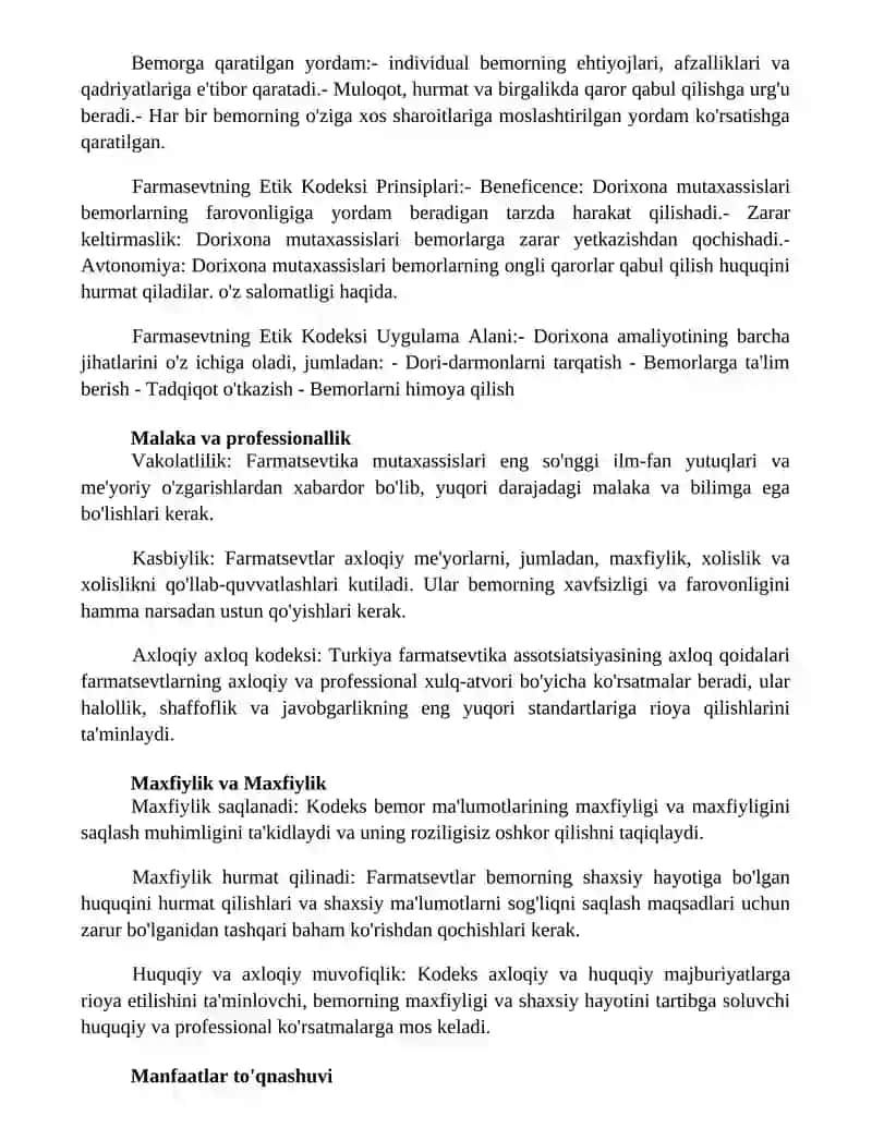 Farmasevtning Etik Kodeksi Prinsiplari 2
