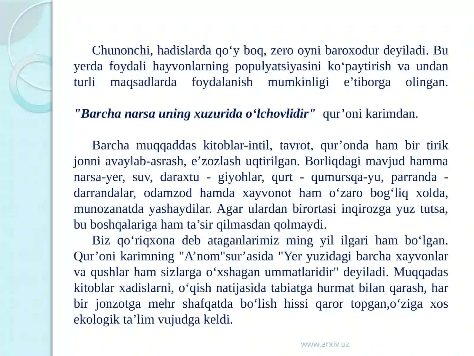 Hadislar va Ekologiya 2