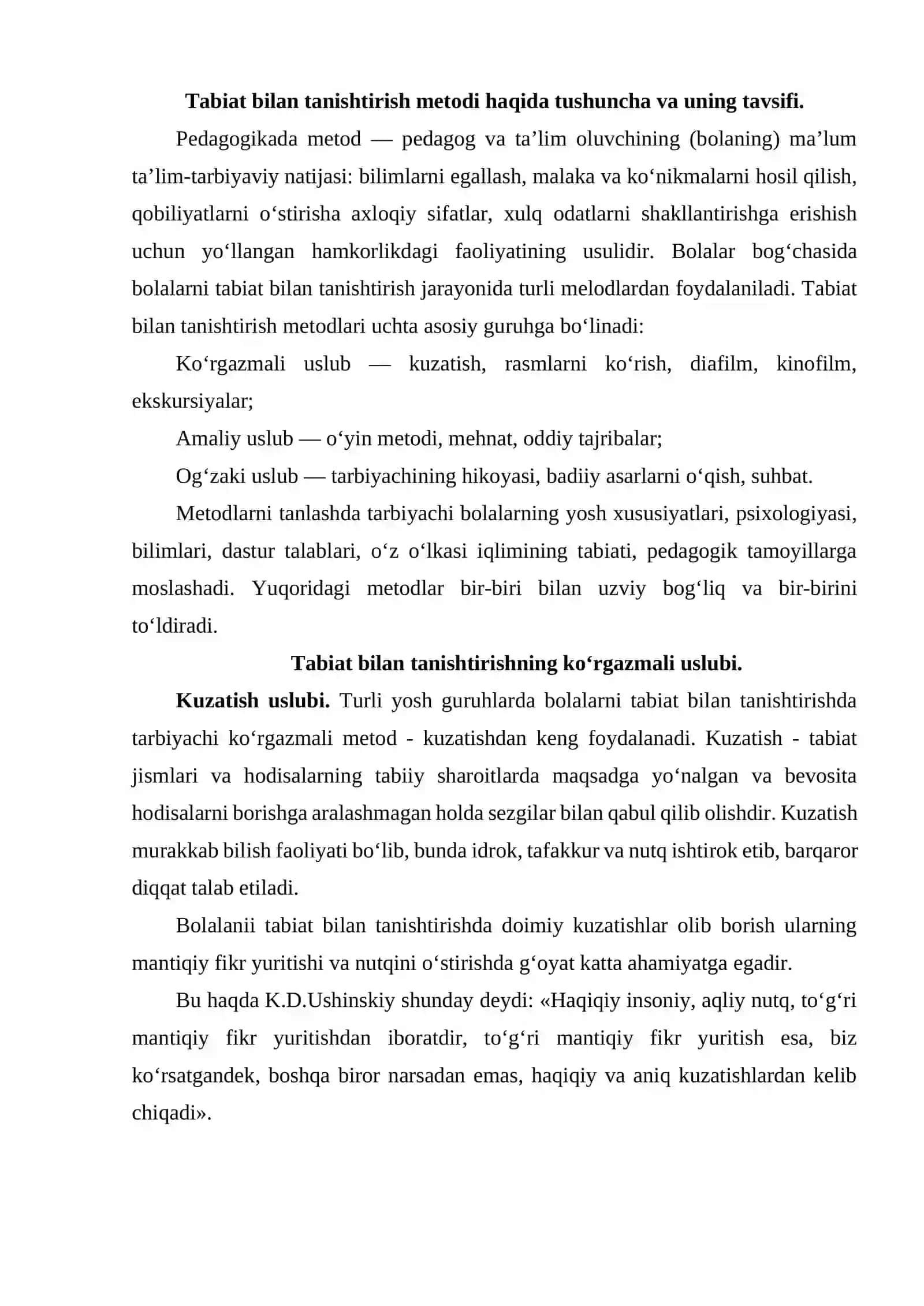 Bolalarni tabiat bilan tanishtirish metodlari 2