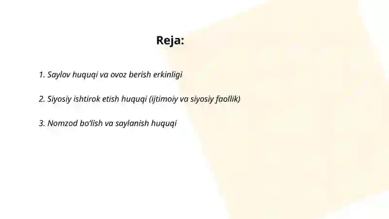 Siyosiy Huquqlar 2