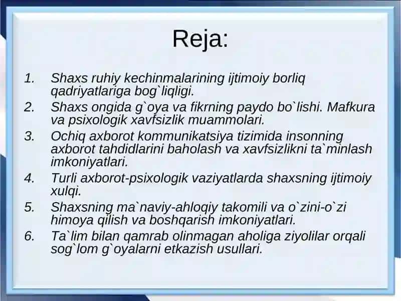 Axborotning inson ongiga ta'sir muammolari 2