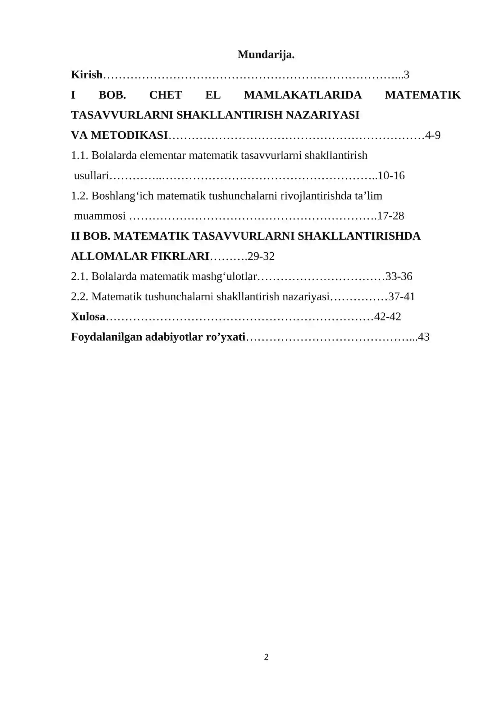 Bolalarda elementar matematik tasavvurlarni shakllantirish nazariyasi 2