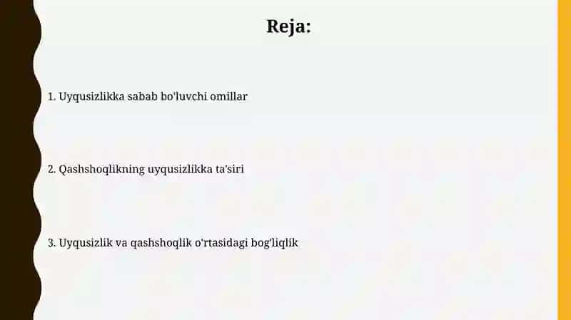 Uyqusizlik va qashshoqlikning ta'siri 2