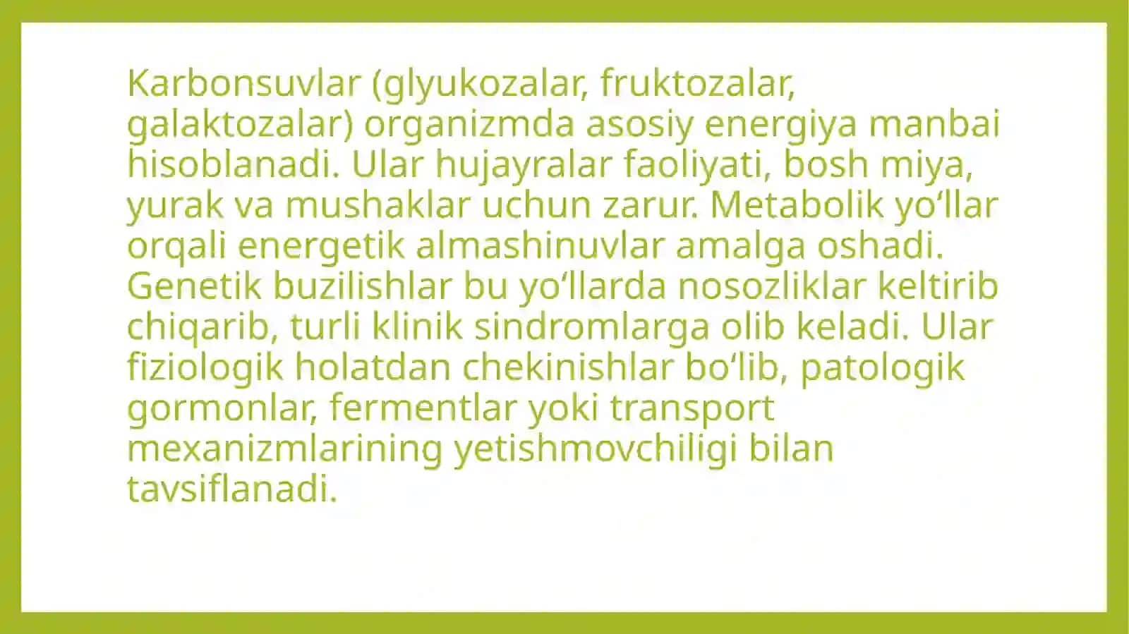 Karbonsuvlar almashinuvi 2