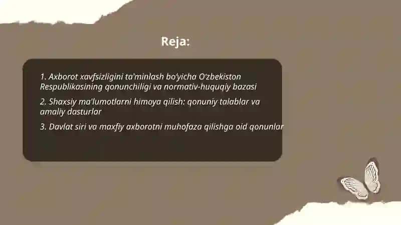 Axborot xavfsizligini ta'minlash qonunchiligi 2